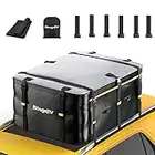 BougeRV Coffre de Toit de Voiture Pliable avec Tapis antidérapant, Coffre à Bagages de 20 Pieds Cubes, Sac de Toit Souple étanche, boîte de Rangement pour Voyage et Transport de Bagages, SUV, Noir