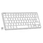 Arteck 2.4G Wireless Keyboard Ultra Slim and Compact Keyboard with Media Hotkeys for Computer Desktop PC Laptop Surface Smart TV and Windows 11/10/8/7, Silver