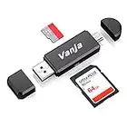 Vanja Lettore Schede SD/Micro SD, Adattatore Micro USB OTG e Lettore di Lchede USB 2.0 TF per con Computer/Android Smartphone/Tablet con OTG Funzione