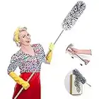 Feather Duster,Microfiber Duster Extendable,Long Handled Duster,Anti Static,Scratch Resistant Cover, Washable, for Cleaning High Ceiling Fans, Blinds, Cobweb, Cars