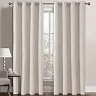 H. VERSAILTEX Linen Curtains Thermal Insulated Grommet Blackout Curtains for Bedroom, Energy Efficiency Lined Window Room Darkening Draperies for Living Room (1 Panel, W52 x L84 -Inch, Ivory)