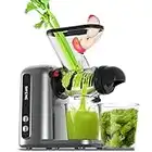 SiFENE Cold Press Juicer with Dual Feed Chute, High-Yield Slow Masticating Juice Extractor Maker, Easy-to-Clean, Quiet Motor, Anti-Clog Function, BPA-Free for Healthy Fresh Juice, Gray