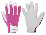 WESTWOOD FOX Ladies/Mens Leather Gardening Gloves Thorn Proof Rigger Garden work gloves (Medium, Pink)