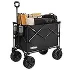 Chihee Faltbarer Wagen Gartenwagen Heavy-Duty mit 2 Tassenhaltern,Campingwagen für All-Terrain-Räder mit Bremssystem große Kapazität Abnehmbarer Stoff,für Sportveranstaltungen,Camping,Strandausflüge