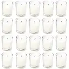 20 Pack Warm White Unscented Clear Glass Filled Votive Candles. Hand Poured Wax Candle Ideal Gifts for Aromatherapy Spa Weddings Birthdays Holidays Party (Warm White)