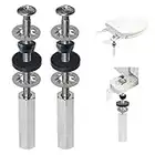 iFealClear 2 PCS Toilet Seat Bolts Kit, Universal Heavy Duty Stainless Steel with Extra Long Downlock Nuts Rubber Washers Gaskets and Easy to Install -Bathroom Toilet Repair Screw