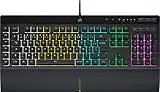 Corsair K55 RGB PRO Wired Clavier Gaming à Membrane Filaire (Rétroéclairage RGB Dynamique, 6 Touches de Macro avec Intégration Logicielle Elgato, Résistance aux et à La Poussière IP42) AZERTY, Noir