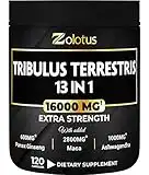 Tribulus Terrestris 13 In 1, 16000mg Per Serving with Maca, Horny Goat Weed, Panax Ginseng, Saw Palmetto, Tongkat Ali, Shilajit. Energy, Stamina & Performance Supplement for Men & Women, 120 Capsules