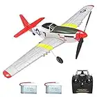 volantexrc RC Flugzeug 4CH ferngesteuertes Flugzeug mit 2,4 GHz 4CH RC Flugzeug RTF für Anfänger, Kinder und Erwachsene, inklusive USB-Aufladung (P51D Mustang 761-5 RTF)