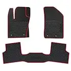 HD-Mart Car Floor Mats for Jeep Renegade 2015 2016 2017 2018 2019 2020 2021 2022 2023 Custom Fit Black Red Rubber Car Floor Liners Set All Weather Protection Heavy Duty Odorless