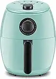 Maxi-Matic Elite Gourmet EAF-0201BL Personal Compact Space Saving Electric Hot Air Fryer Oil-Less Healthy Cooker, Timer & Temperature Controls, PFOA/PTFE Free, 1000W, 2.1 Quart, Mint