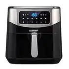 LLIVEKIT XL 7L Large Air Fryer, Family Size Hot Air Fryer 1800W Digital Display with 10 Presets, Removable Basket, Timer & Preheat for Oil Free & Low Fat Cooking (21 Recipes)