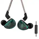 KINBOOFI KZ AS10 IEM Casque 5BA Haute fidélité Écouteurs Intra-Auriculaires à 5 Équilibré Armature pour Musicien(avec Micro, Vert)