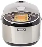 Zojirushi Pressure Induction Heating Rice Cooker & Warmer, 10 Cup, Stainless Black, Made in Japan (NP-NWC18XB)