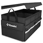 Knodel Kofferraumtasche, Auto Kofferraum Organizer mit Deckel, Autotasche Auto Kofferraum Box Praktisch, Schwarz