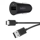 Belkin Boost UP Quick Charge 3.0 18-Watt-Kfz-Ladegerät mit 1,2 m langem USB-A-/USB-C-Kabel für Samsung S9+, S9, S8+, S8+, Note 8, schwarz