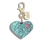 Personal Safety Alarm for Women - Ahh!-larm Emergency Self-Defense Security Alarm Keychain with LED Light, Purse Charm, Mint Glitter Heart