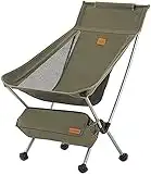 Naturehike Folding Moon Chair Ultralight Portable Outdoor Folding Outdoor Fishing Camping Chair Backrest Stool (Green-M)