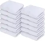 Utopia Towels - Premium Washcloth Set (12 x 12 Inches) 600 GSM 100% Cotton Face Cloths, Highly Absorbent and Soft Feel Fingertip Towels (12-Pack, White)