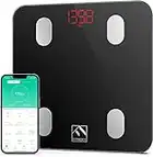 Bluetooth Body Fat Scale, FITINDEX Smart Wireless Digital Bathroom Weight Scale Body Composition Monitor Health Analyzer with Smartphone App for Body Weight, Fat, Water, BMI, BMR, Muscle Mass