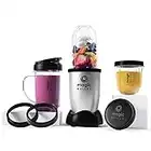 Magic Bullet de nutribullet, batidora pequeña, máquina para hacer smoothies, Paquete de 10 piezas, 200 W de potencia, Gris, MBR10