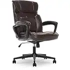 Serta Style Hannah I Office Chair, Textile, Marron, Bonded Leather