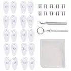 Doryum Eyeglass Repair Kit, 10 Pairs Air Chamber Nose Pads Silicone, 15mm Anti-Slip Eyeglass Nose Pads, Screw-in Eyewear Nose Pads, with Screws Tweezer and Cleaning Cloth for Eyeglass Sunglasses