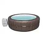 Bestway SaluSpa St. Moritz 7 Person Round Inflatable Hot Tub with 180 AirJets, Brown