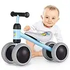 ALBION HOME Baby Balance Bike 1-2 Years Old Baby First Bike, Push Bike Toddler Ride On Toys for Boys and Girls, No Pedal Infant 4 Wheels Toddler Bicycle, Birthday Gift Indoor Outdoor (Blue)