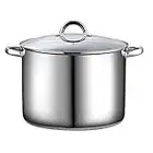 COOK N HOME 2527 Stockpot with Lid, 16 Quart, Stainless Steel, Large, Silver