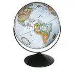 Replogle Eureka 16 inch desktop globe with up to date blue ocean raised relief map and full swing gyromatic assembly