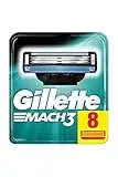 Gillette Mach3 Cuchillas de Afeitar Hombre, Paquete de 8 Cuchillas de Recambio