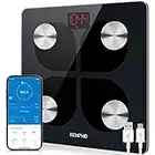 RENPHO Rechargeable Bluetooth Body Fat Scale, Elis 1 Smart Bathroom Digital Weight Scale with Smartphone App, Body Composition Monitor for Body Fat, BMI, Bone Mass, Weight, 396 lbs Black