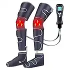 Leg Massager with Air Compression & Heat, 4-In-1 Foot Calf Thigh Knee Massager for Circulation & Pain Relief, 4 Modes 4 Intensities 2 Heat Levels, 10*2 Airbags, Compression Boots for Cramps Edema, RLS