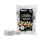 PAMI Premium Long-Lasting Tealight Candles [50-Piece Bag] - Unscented Tea Candles with 2.5 Hours Burning Time- Paraffin Tealights with Beautiful Flame- Round Candles Perfect for Votive Candle Holders