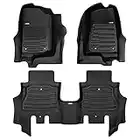 TuxMat - for Jeep Wrangler JL 4Dr 2018-2024 Models - Custom Car Mats - Maximum Coverage, All Weather, Laser Measured - This Full Set Includes 1st and 2nd Rows