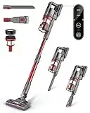 Fykee Cordless Vacuum Cleaner, 80,000 PRM Vacuum Cleaner with Large Capacity Detachable Battery and Washable Dust Cup, Lightweight Stick Vacuum up to 35 Mins Runtime for Floor (Red)