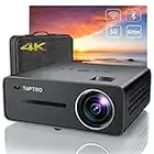 Proyector 5G WiFi Bluetooth 4K Soporte, 9500 Lúmenes TOPTRO Proyector Full HD 1080P Nativo, Soporte Corrección 4P/4D, Zoom, Proyector Portatil Cine en Casa para TV Stick iOS Android PS5 HDMI, etc.