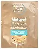 Garnier Lot de 15 lingettes autobronzantes Ambre Solaire Natural Bronzeur pour le visage