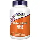 Now Foods, Alpha-Lipoic Acid (Acide Alpha-Lipoïque), 100mg, 120 Capsules végétaliennes, Testé en Laboratoire, Sans Gluten, Sans Soja, Sans OGM