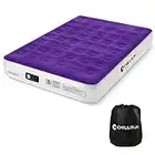 CHILLSUN Queen Air Mattress with Built-in Pump - 2 Mins Quick Inflate/Deflate Double Height Inflatable Mattress for Camping, Home & Portable Travel - Adjustable Blow Up Mattress, Durable Waterproof