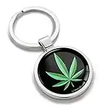 SkinoEu® 3D Metal Marijuana Hemp Leaf Logo Cannabis Rasta Weed Keyring Key Chain Gift Men Women Keychain Giftbox KK 157