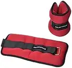 BalanceFrom GoFit Totalmente Ajustable Tobillo muñeca Pesos de Pierna Brazo, 5 Libras Cada (10-LB par), Rojo