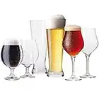 Krosno Degustazione Connaisseur Set Bicchieri Calici Birra Vetro | 2x Calice 420 ML | 2x Pokal 500 ML | 2x Craft 500 ML | Collezione Brewery | Ideale per Casa e Feste | Adatto alla Lavastoviglie