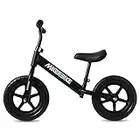 MAGIKBIKE Bicicletta Senza Pedali| Bici da Equilibrio | Prima Bici Senza Pedali | Balance Bike | Manubrio e Sedile Regolabili | De 3 a 5 Anni (Nera RUOTE PIENE)