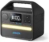 Anker Portable Power Station 256Wh, 521 Portable Generator, 200W 5-Port Outdoor Generator with 1 AC Outlets, 60W USB-C PD Output, LiFePO4 Battery Pack, LED Light For Camping, RV (Anker SOLIX)