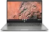 HP - PC Chromebook 14b-na0008nl, AMD Athlon 3050C, 4GB RAM LPDDR4, eMMC da 64GB, Display da 14" FHD, IPS, Antiriflesso, Scheda grafica AMD Radeon, Wi-Fi, Webcam HD, ChromeOS, Argento