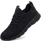 Damyuan Mens Running Walking Tennis Trainers Casual Gym Athletic Fitness Sport Shoes Fashion Sneakers Ligthweight Comfortable Working Outdoor Flat Shoes for Jogging Black Size 10.5 UK