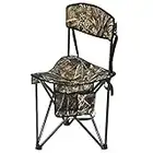 PORTAL Extra Large Quick Folding Tripod Stool with Backrest Fishing Camping Chair with Carry Strap (Camo)