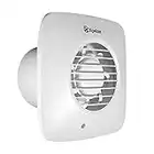 Dimplex Xpelair DX100BTS Simply Silent Bathroom Extractor Fan with Humidistat & Timer Control, Adjustable Twin Speed, Ghost Air Movement Technology for Quiet Running, 100mm (4″), Square – White